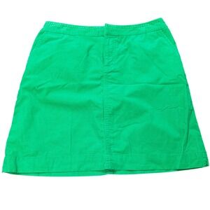 Lilly Pulitzer Green Corduroy A-Line Skirt Pockets Womens Size‎ 6 Casual Golf